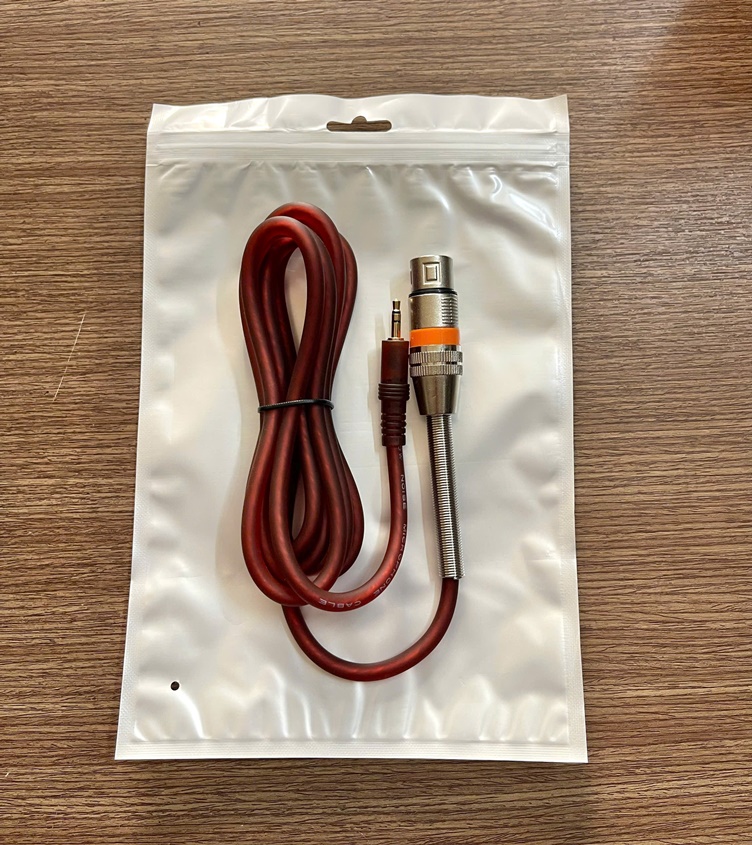 Dây canon nâu cho mic thu âm đầu 3.5 ly dài 2m